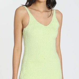 Showpo Leni Fluffy Knit Dress in Lime Size M